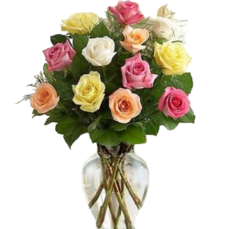 15 multi-colored roses | Flower Delivery Pyatigorsk